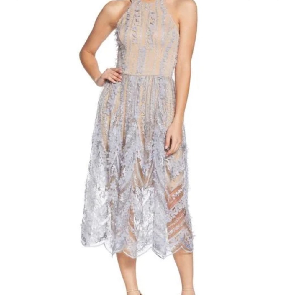 Dress the Population Lace Valerie Halter Wedding Guest Dress Size M